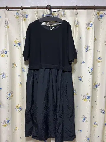 블랙 반팔 롱 원피스 빅 사이즈 4L