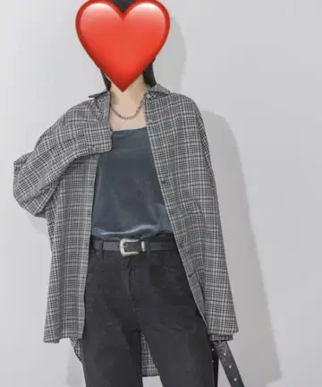 지나시스 모듬 체크 셔츠 그레이