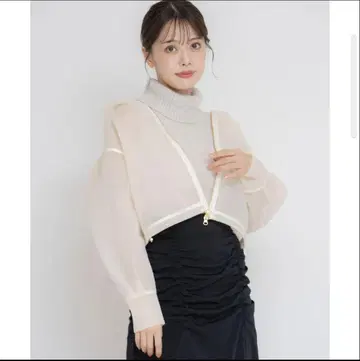 Noela 종이상자 오간자 후드티 시어 블루종 점퍼