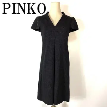 PINKO 핑코 반팔 원피스 도트 무늬 블랙 I42 B7054