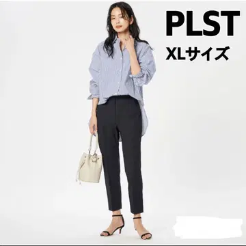 컨디션 최상 플라스테 린넨 블렌드 스틱 팬츠 테이퍼드 빅 사이즈