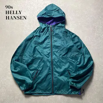 90s HELLY HANSEN 나일론 자켓 그린 아노락 후드티 구제 의류