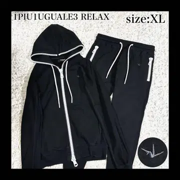 새상품급 1PIU1UGUALE3 빅 지퍼 후드 셋업 블랙 XL