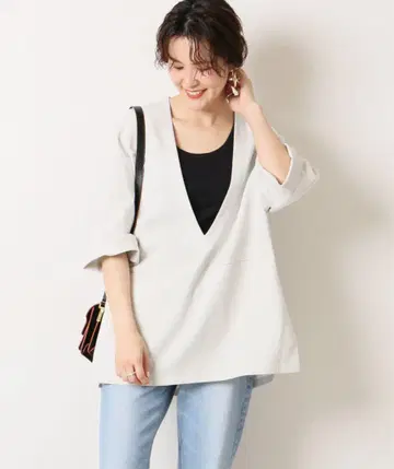 스픽 앤 스팬 소프트 콜드 슬라브 V 넥 블라우스