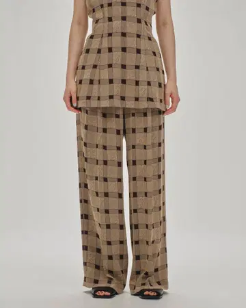 새상품 todayful Checkjacquard Tuck Trousers