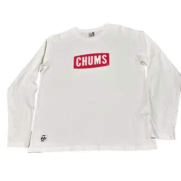 CHUMS 화이트 긴팔 티셔츠