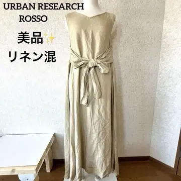 어반 리서치 로쏘 린넨 혼방 맥시 원피스 리본 슬리브리스