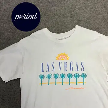P2052 빈티지 90년대 LasVegas 프린트 티셔츠 아메카지