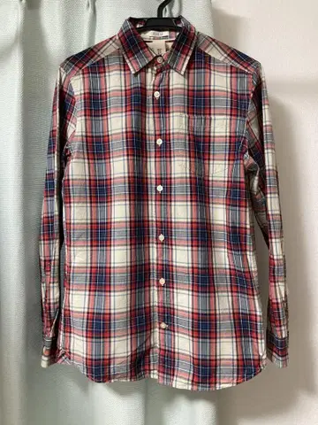 H&M 체크 무늬 긴팔 셔츠 EUR XS 레드 화이트