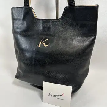 Kitamura 키타무라 K 로고 가죽 토트백 블랙 컷워크