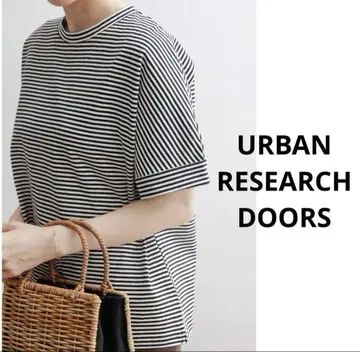 URBAN RESEARCH DOORS USA 코튼 롤 슬리브 티셔츠