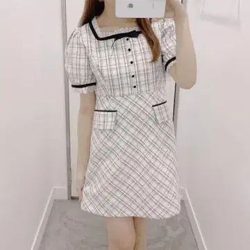 evelyn 바이컬러 트위드 타이트 OP