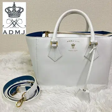 A.D.M.J 가죽 핸드백 2way 숄더백 화이트