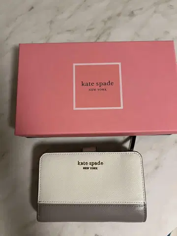 kate spade 접이식 지갑 화이트/그레이 오리지널 박스 포함