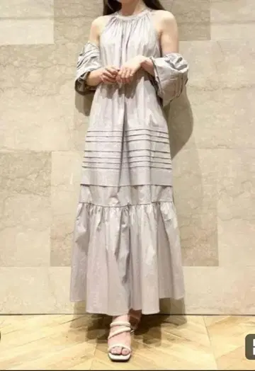 스나이델 볼레로 레이어드 코튼 원피스