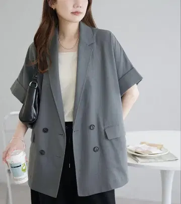 디스코트 린넨 라이크 반팔 셔츠 자켓