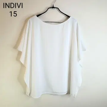 indivi 빅 사이즈 플레어 슬리브 블라우스 순백색