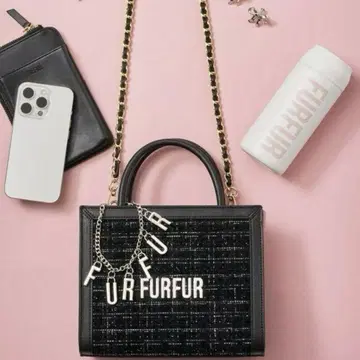 furfur 트위드 로고 토트백