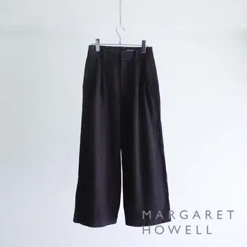 Margaret Howell 코튼 2턱 와이드 치노 슬랙스 블랙