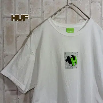 HUF HUF 티셔츠 반팔 화이트 퍼즐