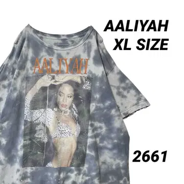 AALIYAH 아리아 티셔츠 XL 사이즈 R&B 타이다이 염색