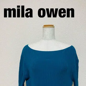 Mila owen 미라 오웬 상의 니트 튜닉 신축성 파랑