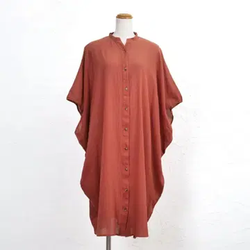 MALAIKA(마라이카) 면 와셔 빅 프론트 오픈 원피스