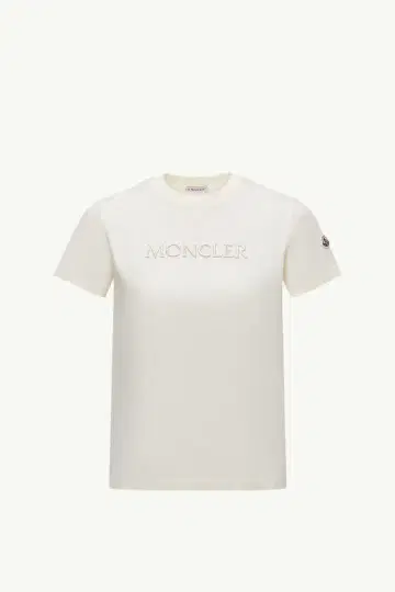 몽클레어 화이트 아이보리 로고 티셔츠 반팔