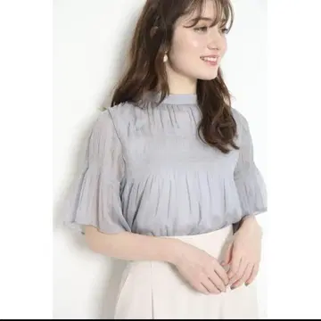 아푸와이저 리셰 셔링 5부 소매 블라우스