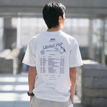 레몬 팝 그래픽 티셔츠 B 패턴 (화이트/White) L