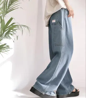 페인터 트윌 와이드 데님 팬츠