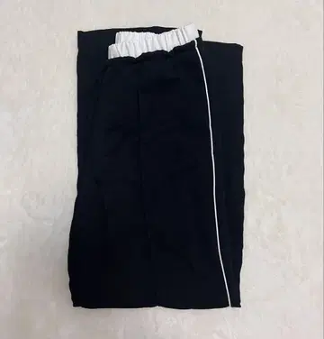 자라 와이드 레그 팬츠 더블 허리 밴딩 사이드 스트라이프 XS