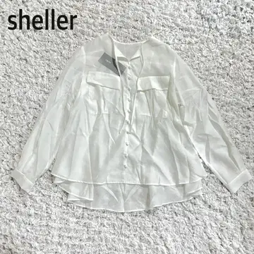새상품 셰리에 sheller 시어 셔츠 블라우스 화이트 긴팔