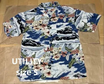UTILITY 유틸리티 알로하 셔츠 꽃무늬 파랑 S