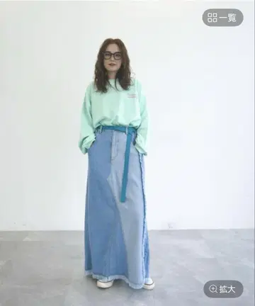 MODE NORM CORE] 리메이크풍 맥시 데님 스커트