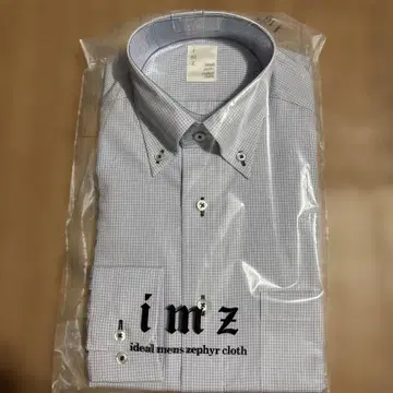 imz 남성용 긴팔 셔츠 블루 체크 무늬 사이즈 37-82