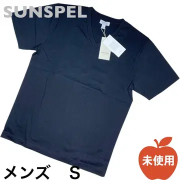 미사용 SUNSPEL 선스펠 블랙 검정 V넥 티셔츠 S 반팔