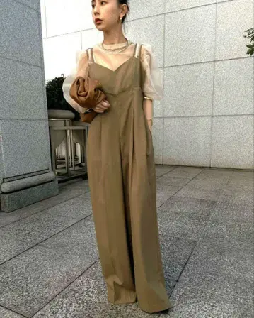 미사용 아메리 MEDI CORD SUSPENDER WIDE PANTS