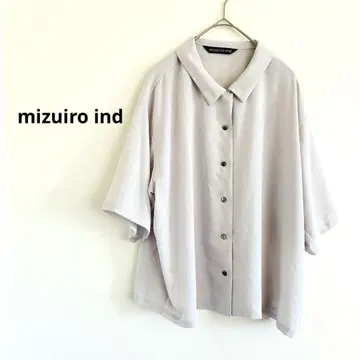 mizuiro ind 반팔 셔츠 라이트 그레이 쉬폰 버튼 심플