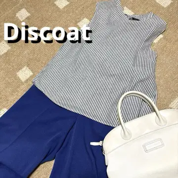Discoat 디스코트/스트라이프 슬리브리스 셔츠/등 리본/파랑 F