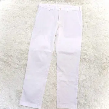 유니클로 치노 팬츠(L 상당) 화이트 노멀 코어 깔끔한 무지 스트레치