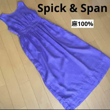 Spick & Span 롱 원피스 린넨 100% 퍼플