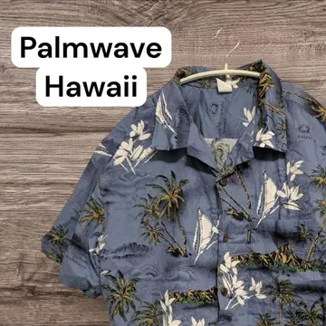 PalmwaveHawaii 알로하 셔츠 L 블루