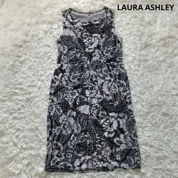 LAURA ASHLEY 페이즐리 플라워 프린트 슬리브리스 원피스