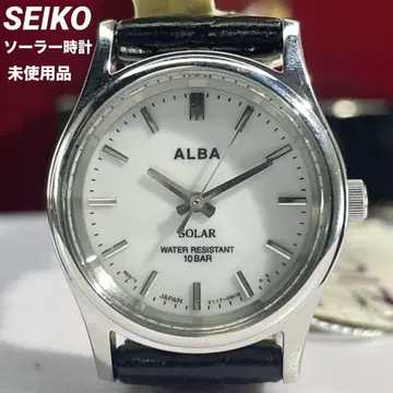 솔라 워치 미사용 SEIKO ALBA ZIC 정품 가죽 벨트 손목시계
