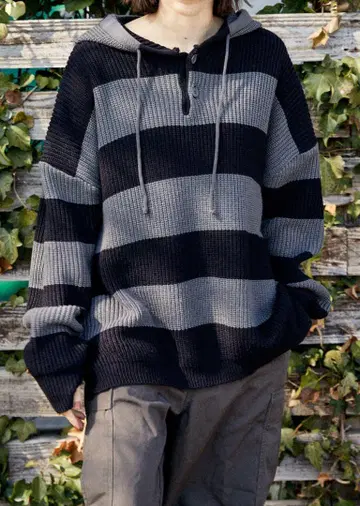 NASU FARM VILLAGE 보더 니트 후드티