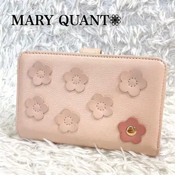 MARY QUANT 마리콴트 데이지 꽃 모티브 이중 접이식 지갑 핑크