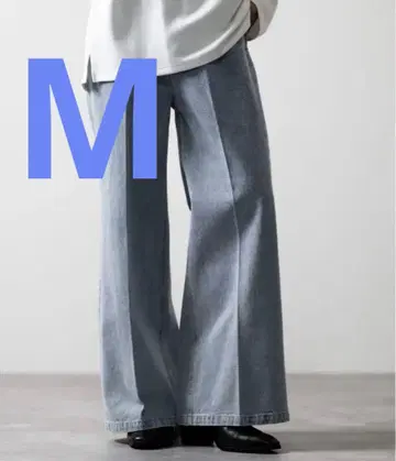 CLEL 빈티지 디자인 플레어 데님 팬츠 라이트 블루 M