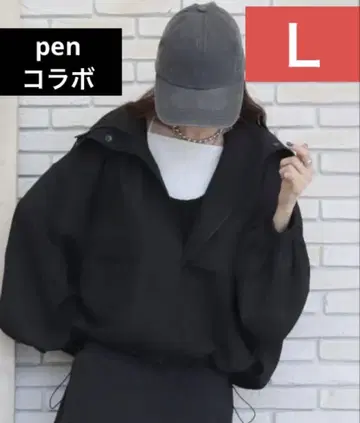 시마무라 pen 수륙 양용 블루종 후디 후드티 블랙 컬러 L