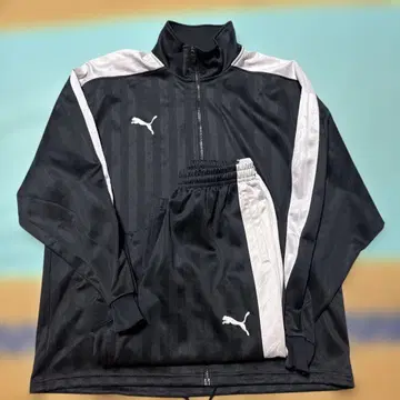 Puma 저리 상하의 블랙 화이트 X O